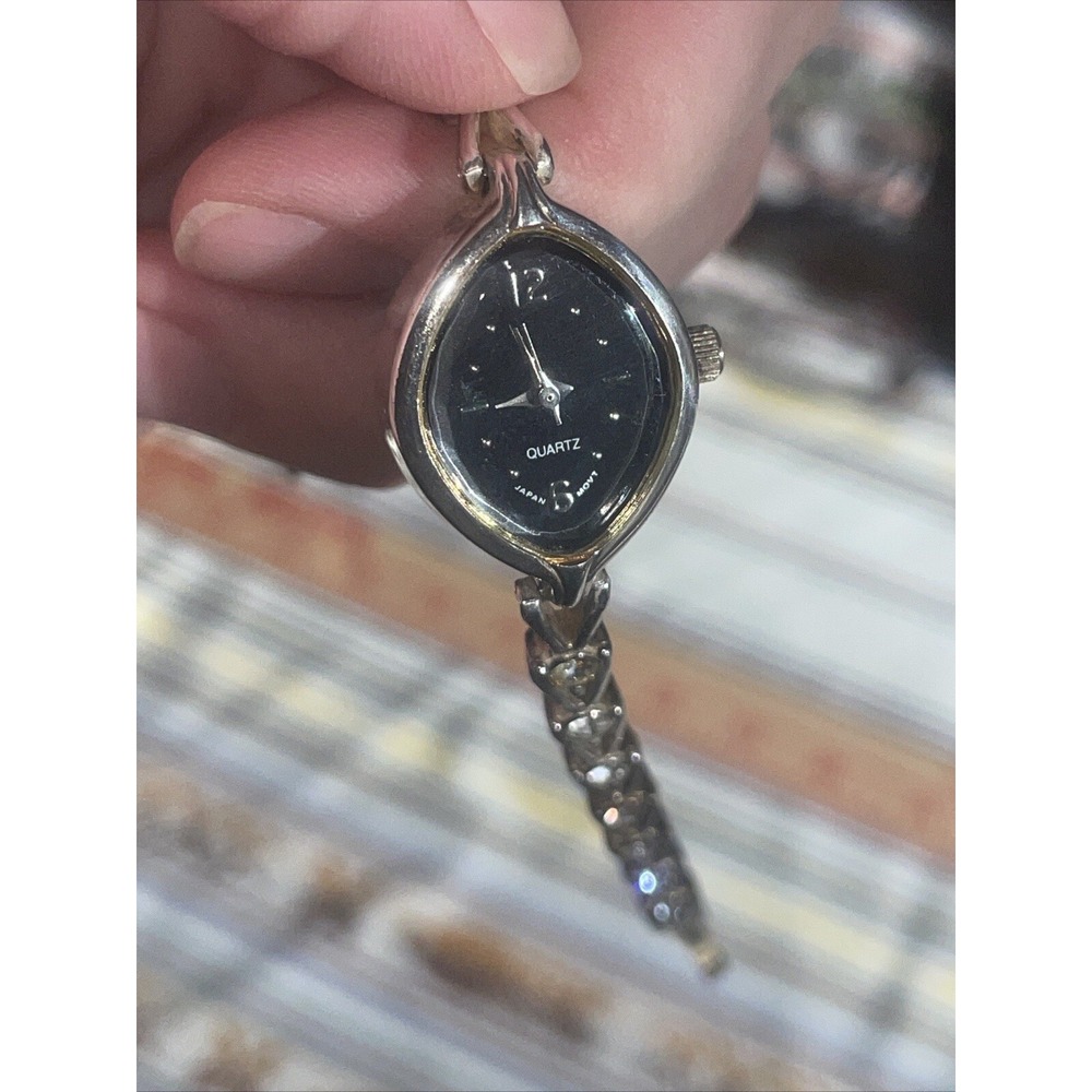 Vintage AVON Watch With Jeweled Band NEW Battery. Works